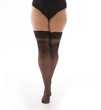 Lace Top Hold Ups - Black