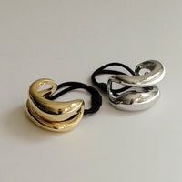 Wide Sculptured Metal Ponytail Hair Tie