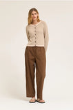 Poplin Cotton Loose Fit Pants - Tobacco
