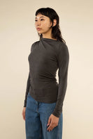 Amara Long Sleeve Top  - Washed Black