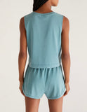Sloane Cotton Jersey Tank - Blue Steel