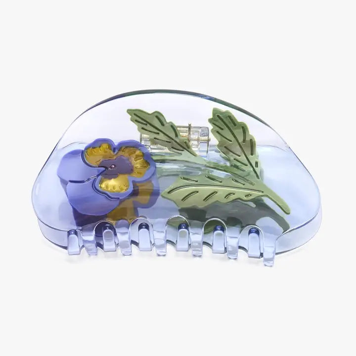 Viola Violet Pansy Flower Claw Clip