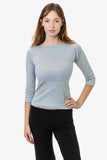 Baby Rib 3/4 Sleeve Boatneck Top