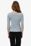 Baby Rib 3/4 Sleeve Boatneck Top