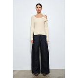 Cecily Asymmetrical Tie Sweater - Oatmeal
