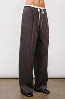 Jordyn Satin Waistband Trousers - Charcoal