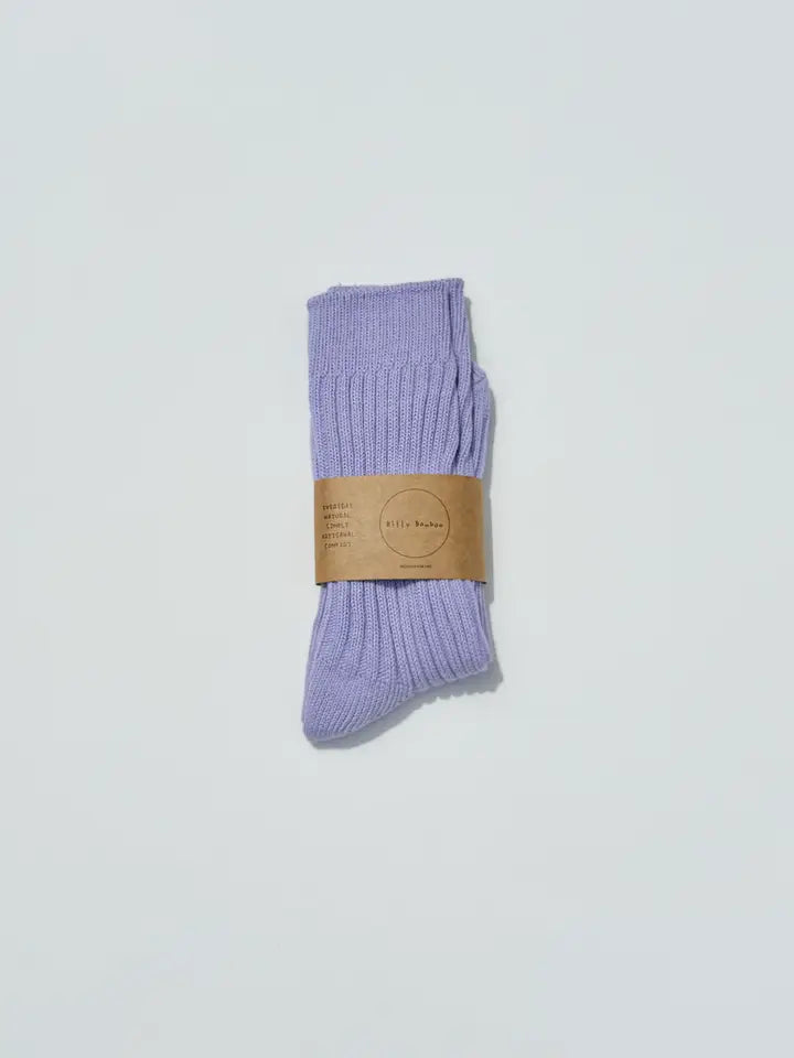 Ribbed Cotton High Socks