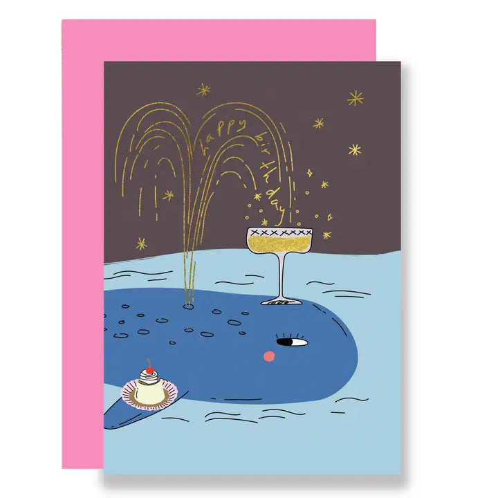 Whale In The Night Birthday Card