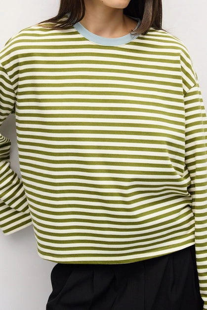 The Jessie Top - Olive/Cream/Blue