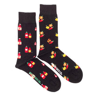 Hot Sauce Mismatched Socks M
