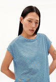 Oneliaa Lovely Stripes Organic Cotton T Shirt - Blueniverse/Light Desert