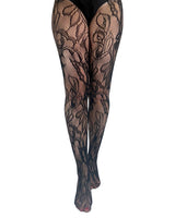 Botanical Net Tights - Black