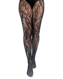 Botanical Net Tights - Black