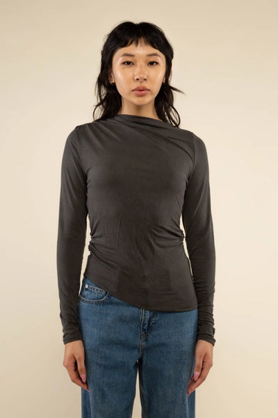 Amara Long Sleeve Top  - Washed Black