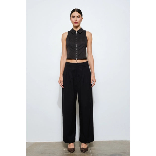 Renee Wide Leg Low Rise Pant - Black