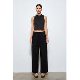 Renee Wide Leg Low Rise Pant - Black