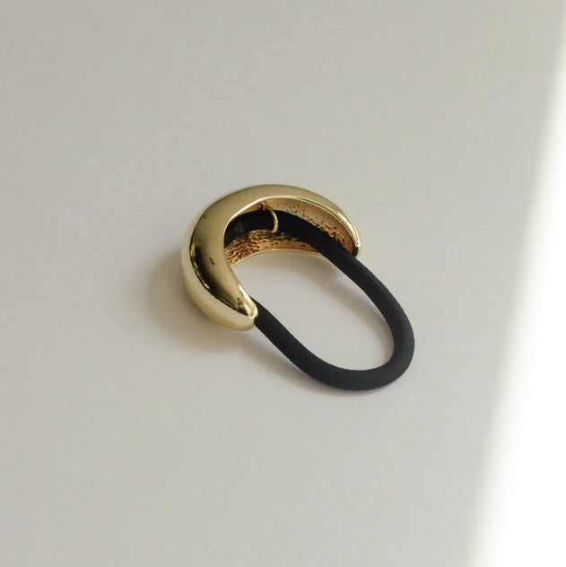 Narrow Crescent Metal Cuff Hair Tie