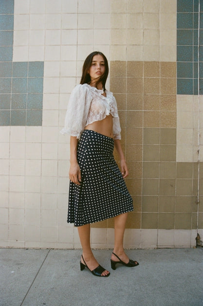 Bias Midi Slip Skirt - Domino Dot