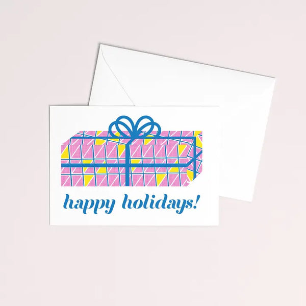 Diamond Present Risograph Holiday Greeting Card