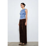 Catalina Draped Sleeveless Top - Light Blue