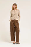 Poplin Cotton Loose Fit Pants - Tobacco