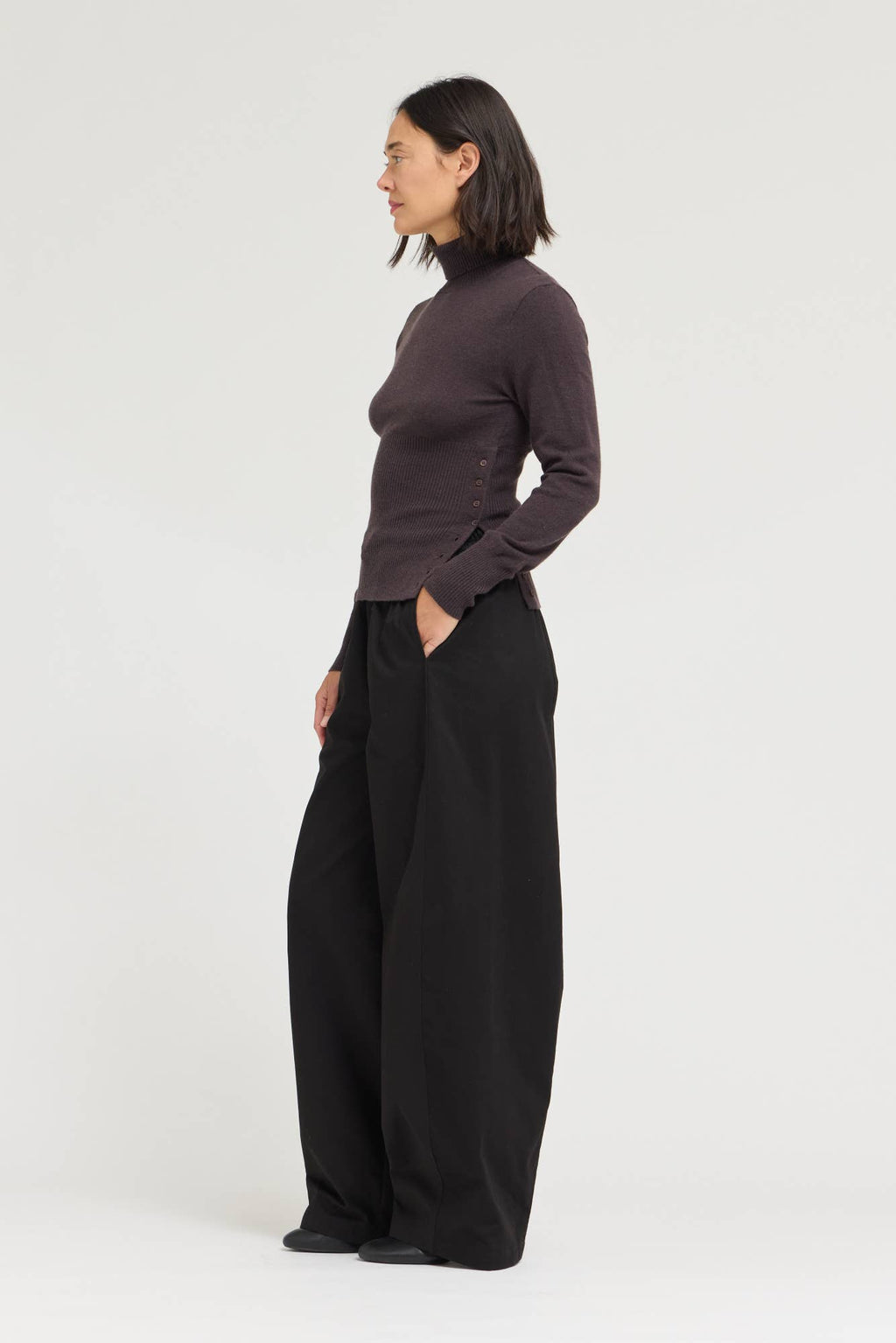 Barrel Leg Pants - Black