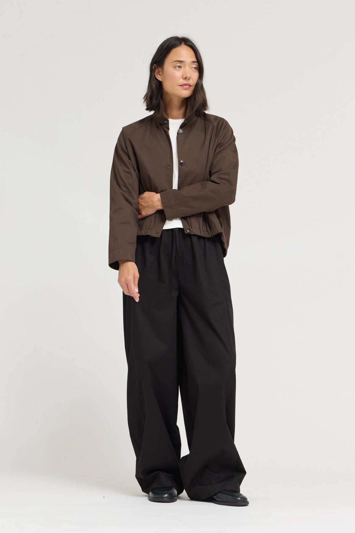 Barrel Leg Pants - Black