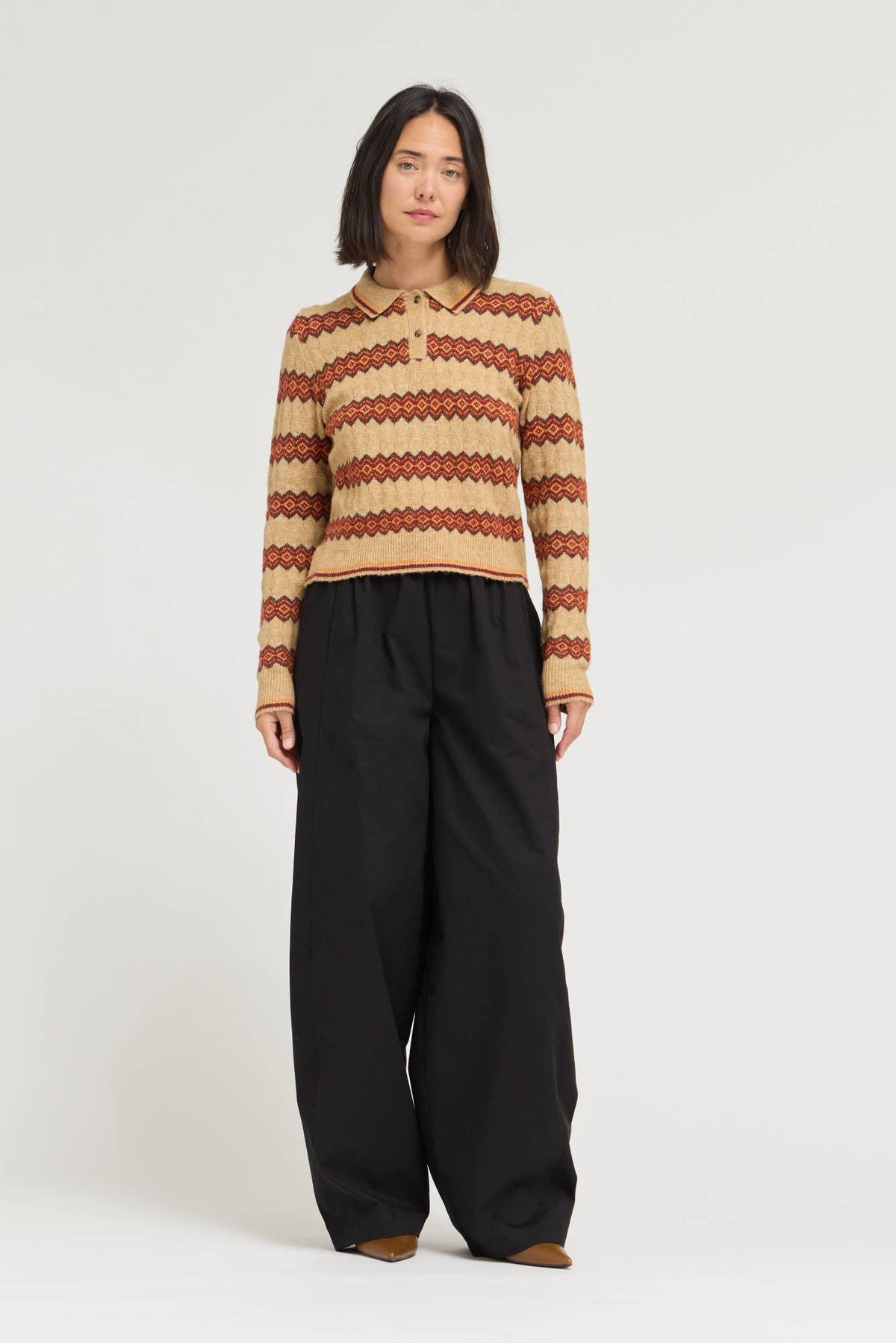 Barrel Leg Pants - Black
