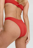 Capri High Leg Bikini Bottom - Red