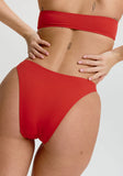 Capri High Leg Bikini Bottom - Red