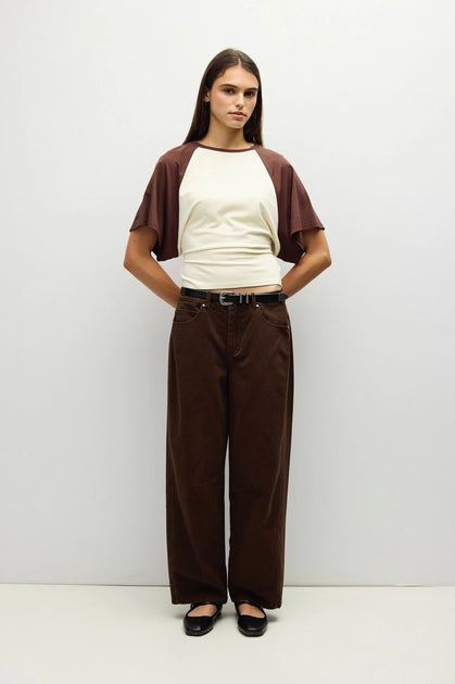 The Taylor Top - Cream/Brown