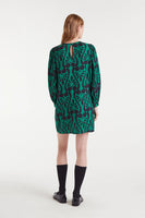 Baroque Short Dress - Green Multi