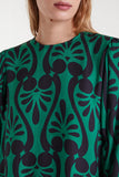 Baroque Short Dress - Green Multi