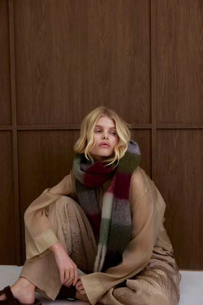 The Reykjavik Scarf - Mossy Green Check
