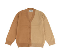 Colourblocked Cardigan - Tan/Cream