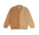 Colourblocked Cardigan - Tan/Cream