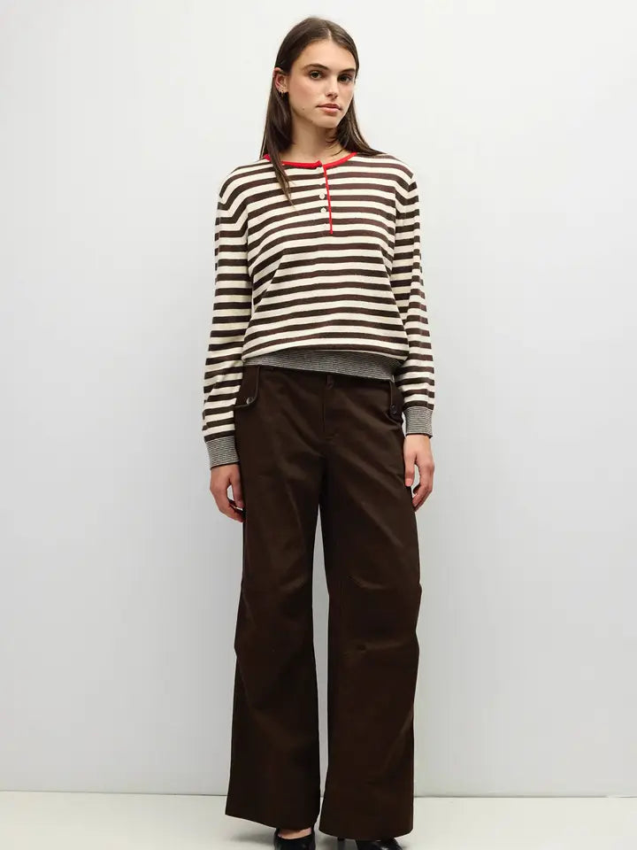 The Virginia Sweater - Cream, Brown, Red