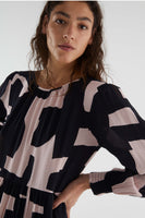 Abstract Print Midi Dress