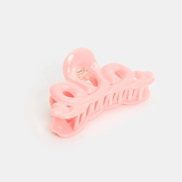 Large Heart Loop Claw - Pink