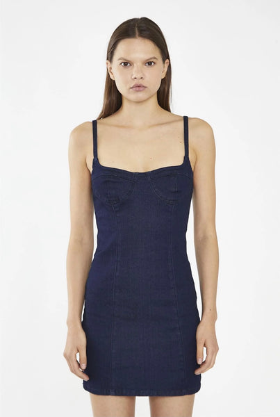 Indigo Blue Denim Corset Mini Dress