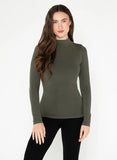 Bamboo Mock Neck Long Sleeve Top