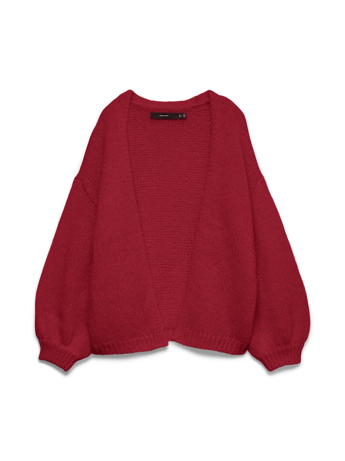 Maybe Long Sleeve Open Cardigan - Biking Red