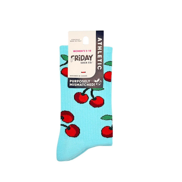 Cherry & Cupcake Mismatched Athletic Socks