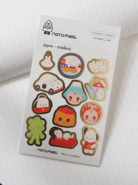Japan – Trinkets • Washi Foil Sticker Sheet