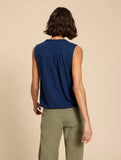 Tulip Jersey Sleeveless Shirt - French Navy