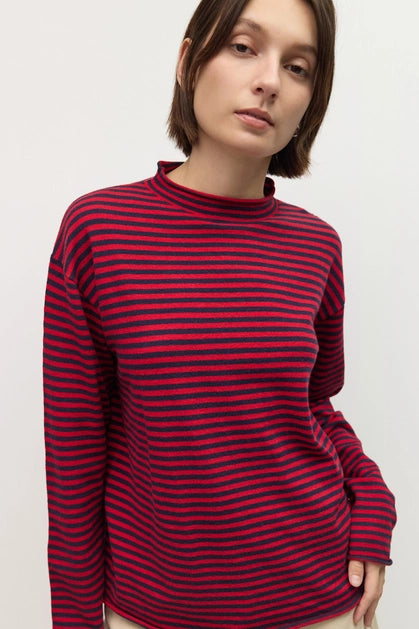 The Cierra Sweater - Navy/Red
