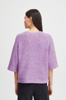 Daisie Short Sleeve Sweater- Lavender Melange