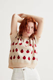 Red Coccinelle Short Sleeve Sweater