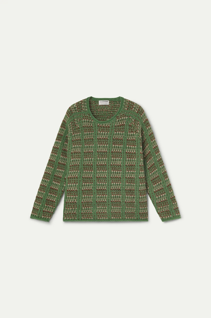 Green Sweater With Embroidered Details