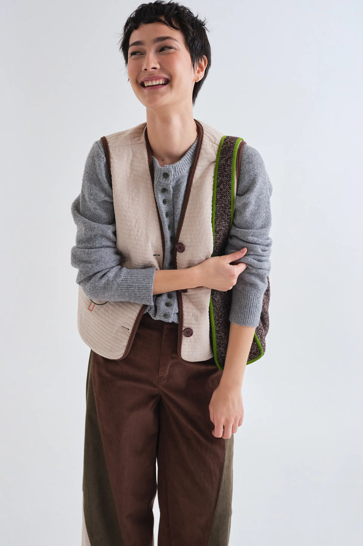 Off White Corduroy Vest